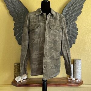 Hot Topic New Camo Button Down Jacket